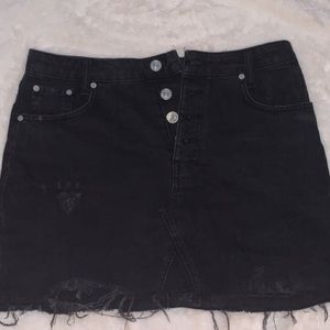 Urban Outfitters mini black ripped denim skirt